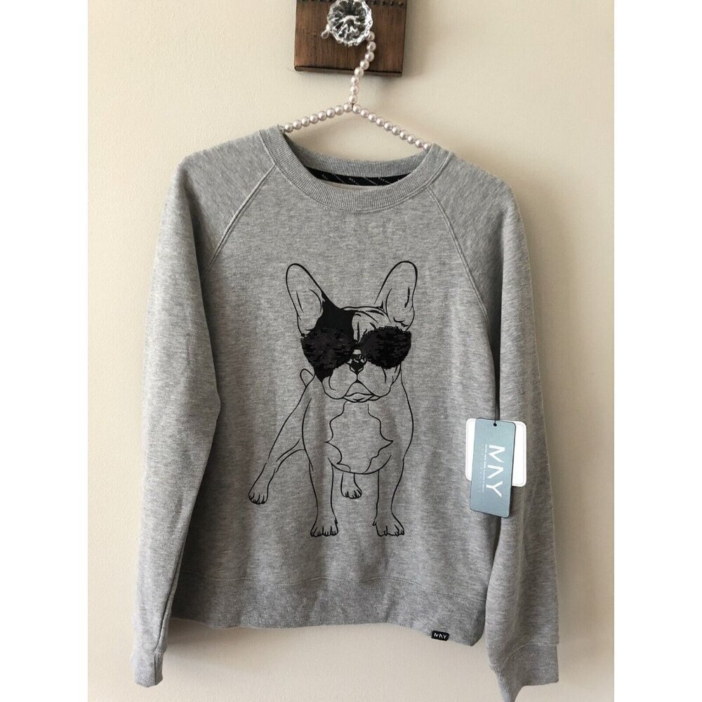 Marc New York Gray Sweatshirt with Dog Print